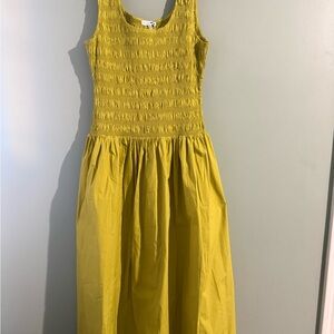 Fashion Nova Hallie Poplin Maxi Dress - Chartreuse